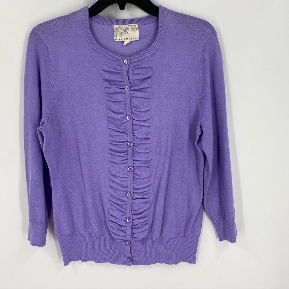 Debbie Morgan Women’s Lighweight Purple Button Front Cardigan size M